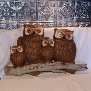 Vintage Owl Family 3-D Wall Decor Burwood